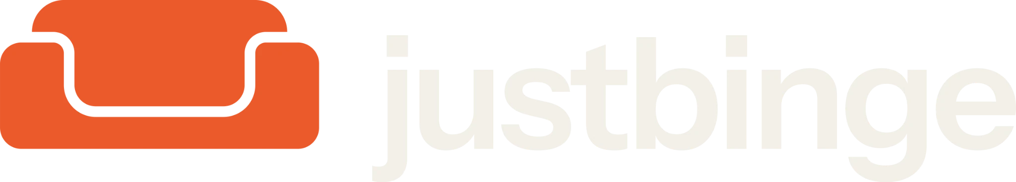 Just Binge couch symbol and wordmark